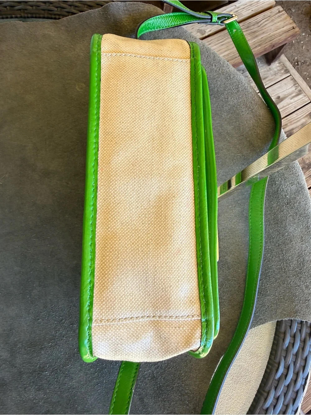 Kate Spade Vintage Floral Flap Crossbody & Green Patent Wallet Set